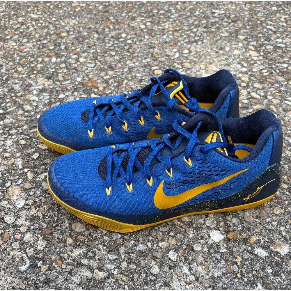 Nike Kobe 9 EM Gym Blue University Gold Mens Basketball Shoes 646701-474 US 13